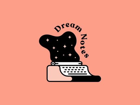 Dream Notes by Aaron Davis —   #dribbble #design #illustration #dribbblers Wellness Graphics, Typewriter Logo, Aaron Davis, Dribbble Design, Design Business Logo, Flat Logo Design, Dream Logo, Day And Nite, Dream Note