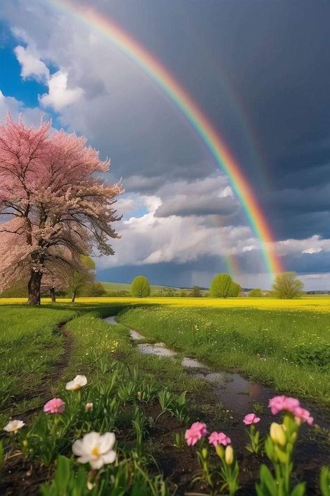 Rainbow Scenery, Nativity Scene Pictures, Beautiful Art Pictures, Christmas Nativity Scene, Rainbow Wallpaper, Gods Creation, Beautiful Nature Pictures, Flowers Nature, Scenery Wallpaper