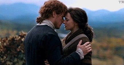 I turned in his arms, and rested my forehead against his, so our eyes were inches apart. His were a very deep blue, the same color as the… In His Arms, Outlander, Deep Blue, Fan Art, Couple Photos, Turn Ons, Blue, Instagram, Color