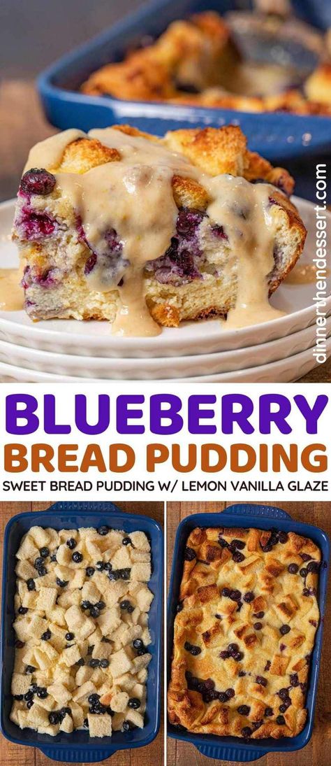 Lemon Bread Pudding Recipe, Easy Cheesecakes, Lemon Bread Pudding, Berry Bread Pudding, Valentine's Cakes, Blueberry Bread Pudding, Best Bread Pudding Recipe, Nutella Pie, Blueberry Pudding