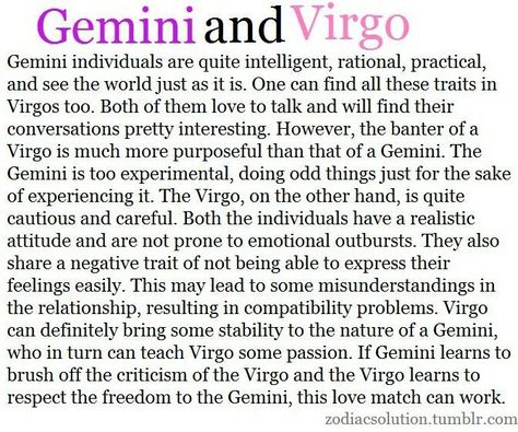 Gemini vs Virgo ... the love match is between me and my daughter but still interesting Gemini Virgo Relationship, Virgo X Gemini, Gemini And Virgo Relationship, Gemini And Virgo Compatibility, Virgo Gemini Compatibility, Virgo And Gemini, Virgo Earth Sign, Gemini Relationship, Virgo Relationships