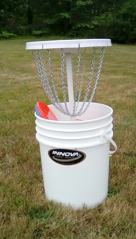 Homemade Disc Golf Basket, Frisbee Golf Basket Diy, Disc Golf Basket Diy, Diy Frisbee Golf Basket, Diy Disc Golf Basket, Disk Golf, Garage Game Rooms, Disc Golf Gifts, Disc Golf Basket