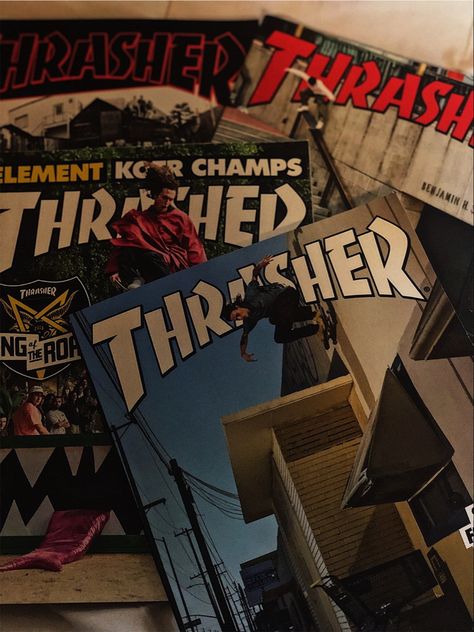 Thrasher Aesthetic, Mid90s Aesthetic, Magazine Aesthetic, Gangsta's Paradise, Skate 3, Thrasher Magazine, Music Poster Design, Hip Hop Outfits, Room Makeover Inspiration