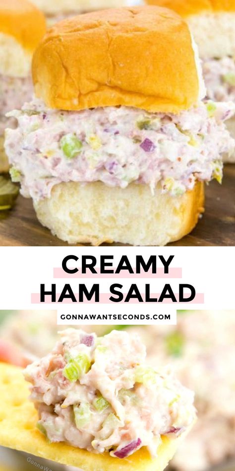 Ham Salad With Cream Cheese, Ham Salad Recipe, Ham Salad Recipes, Smoked Pork Loin, Ham Salad, Ham Sandwiches, Sandwich Fillings, Hawaiian Rolls, Leftover Ham