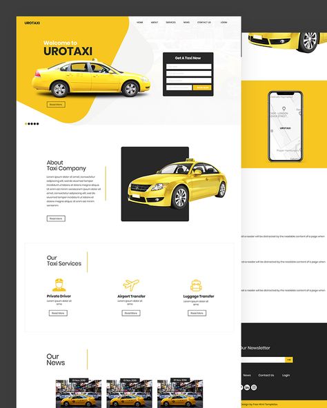 Taxi Company HTML Template Free Cab Booking Website Design, Taxi Booking Website Design, Taxi Website Design, Ride Sharing Website Design, Truck Website, Transportation Website, Tapout Xt, Car Rental Website, Design Taxi