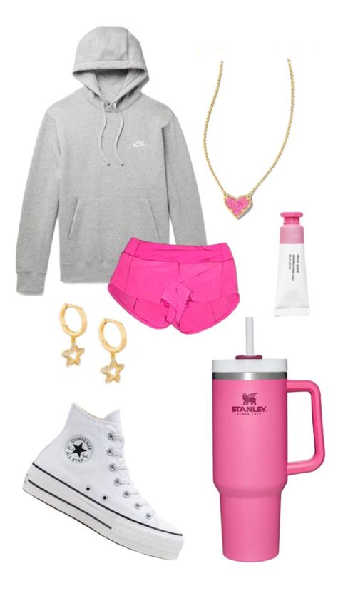 Pink Outfit Board, Cute Lululemon Outfits, Hot Pink Outfit, Comfy School Outfits, Preppy Outfits For School, Preppy Inspiration, Lululemon Outfits, Preppy Dresses, Casual Preppy Outfits