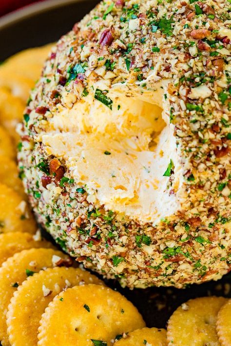 Best Cheeseball, The Best Cheese Ball, Best Cheese Ball, Christmas Appetizer Recipes, Holiday Bakes, Cheeseball Recipe, Sweet Potato Crackers, Cheese Ball Recipes Easy, Tartiflette Recipe