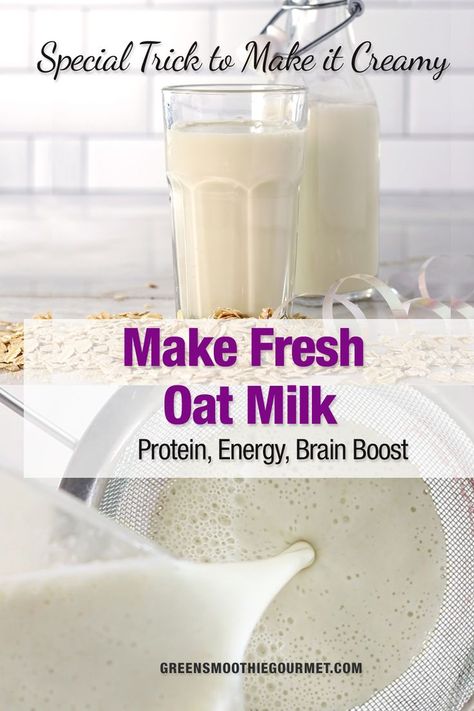 Diy Oat Milk Coffee Creamer, Oatmilk Recipe How To Make, How To Make Oat Milk, Vegan Nibbles, Hemp Milk Recipes, Soy Milk Recipes, Make Oat Milk, Cooking Substitutes, Creamy Oat Milk