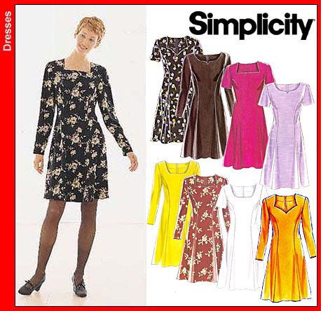 New Look 6567 Misses Dress sewing pattern Dress Sewing Patterns Easy, Princess Line Dress, Princess Seam Dress, New Look Patterns, Sleeve Variations, Sewing Dress, Pattern Dress Women, Miss Dress, Easy Sewing Patterns