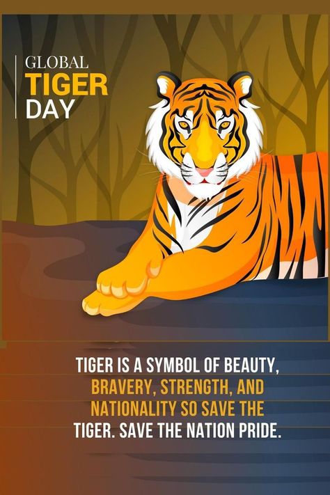 International Tiger Day! Save The Tiger Poster, Tiger Day Poster, Save Tiger Poster Ideas, Endangered Species Project, International Tiger Day, Project Tiger, Tiger Day, Tiger Conservation, Birthday Board Classroom