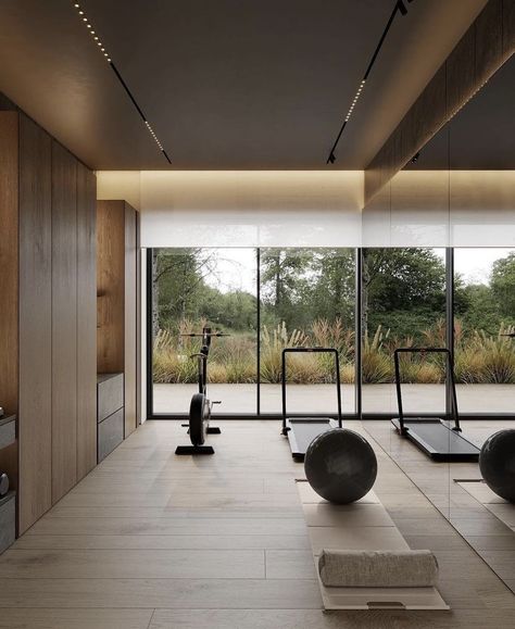 Wellness Room, Gym Room At Home, Gym Interior, Trening Fitness, Interior Minimalista, Home Gym Design, Gym Room, Gym Decor, Gym Design