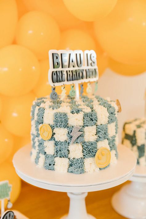 Neutral Checkered Birthday, One Happy Dude Dessert, 1st Birthday One Happy Dude, One Happy Dude Balloons, One Happy Dude 1st Birthday, Cute 1st Birthday Themes For Boys, First Birthday One Happy Dude, One Cool Dude First Birthday Cake, Blue One Happy Dude Birthday