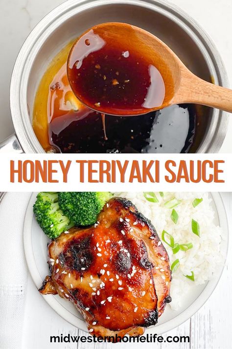 Easy Teriyaki Sauce Simple, Chicken Teriyaki Sauce Recipe, Honey Teriyaki Chicken Wings, Sweet Teriyaki Sauce Recipe, Teriyaki Sauce For Wings, Teriakysaus Recipe, Teryikie Sauce, Dipping Sauce For Wings, Teriyaki Chicken Sauce