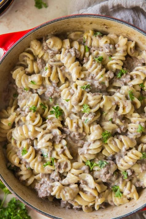 Classic Beef Stroganoff Recipe, Ground Beef Casserole Recipes, Ground Beef Stroganoff, Mushroom Soup Recipes, Cream Of Mushroom Soup, Stroganoff Recipe, Roasted Chicken Breast, Cream Of Mushroom, Beef Casserole Recipes