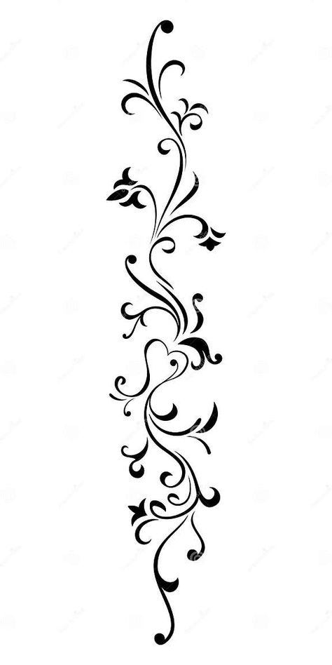 Vine Pattern Design, Flower Drawing Design Pattern, Ornament Drawing Patterns, Ornament Tattoo Design, Swirly Tattoo, Etching Diy, Simple Wall Paintings, Decorative Branches, Vector Ornaments