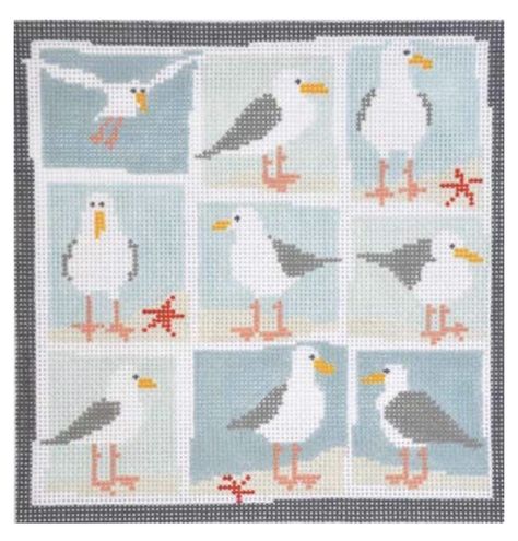 Seagull Knitting Chart, Cross Stitch Seagull, Cross Stitch Bird, Pixel Pattern, Cross Stitch Cards, Cross Stitch Animals, Knitting Charts, Needlepoint Canvases, Stitching Art