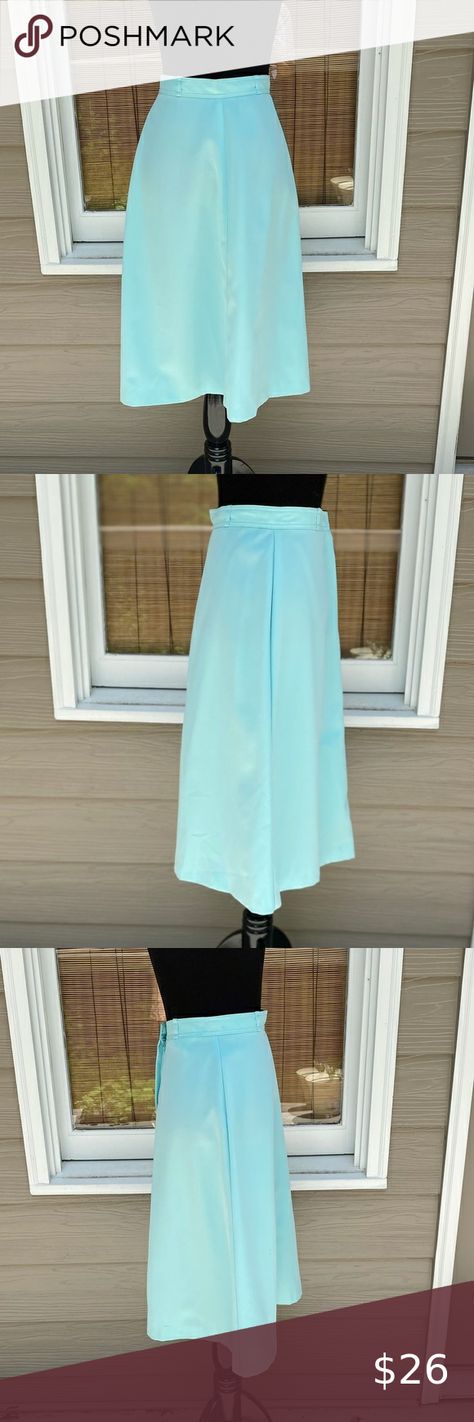 Vintage 70s Aline Highwaisted Blue  Skirt Vintage Skirts, Skirt Vintage, Vintage Labels, Blue Skirt, Vintage Skirt, Vintage 70s, Vintage Dresses, High Waisted Skirt, Vintage Ladies