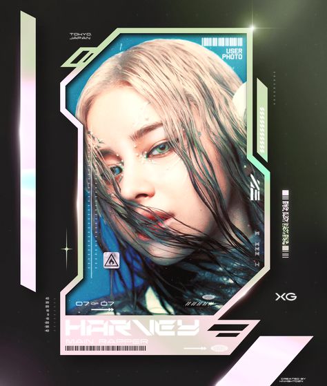 Cyberpunk Pubmat, Cyberpunk Graphic Design, Y2k Design Graphic, Aespa Y2k, Birthday Kpop, Magazine Layout Inspiration, Cyberpunk Design, Gfx Design, Futuristic Style