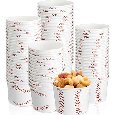 PRICES MAY VARY. Abundant Amount: you will get 50 pcs of baseball paper bowls 9oz, sufficient quantity is adequate for you to use, share and replace at a baseball party, birthday party, baseball game, carnival, saving time and effort Classic Baseball Pattern Design: featuring classic baseball graphics, the paper bowls 9 oz look exquisite and vivid, very suitable for baseball theme parties, exquisite and colorful, adding a joyful atmosphere Safe and Tough: made of reliable paper, ice cream bowls First Bday Baseball Theme, Mets Theme Birthday Party, Food For Baseball Themed Party, Kids Baseball Birthday Party, Adult Baseball Theme Party, Baseball Graduation Party Ideas, Baseball Dessert Table, Baseball Party Centerpieces, Baseball Themed First Birthday