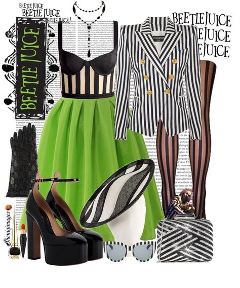 BEETLEJUICE Outfit | ShopLook Beetlejuice Outfit Ideas Women, Beetlejuice Edit, Soft Academia Outfit, Beetlejuice Inspired Outfit, Beetlejuice Outfits, Sporty Style Outfits, Shift Dress Outfit, Juice Aesthetic, Cozy Sweaters Outfits