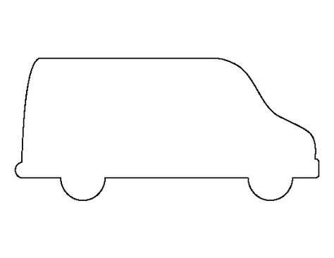 Van pattern. Use the printable outline for crafts, creating stencils, scrapbooking, and more. Free PDF template to download and print at http://patternuniverse.com/download/van-pattern/ Van Template, Preschool Templates, Cars Printable, Printable Outline, Coloring Crafts, Transportation Preschool, Wood Craft Patterns, Red Ribbon Week, Teacher Craft