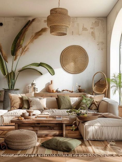 Earthy Lounge Room, Boho Couches Living Room, Boho Lounge Room, Small Bohemian Living Room, Boho Small Living Room, Zen Lounge, Neutral Boho Living Room, Boho Couch, Yoga Corner