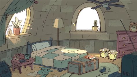 stevencrewniverse:  A selection of Backgrounds from the Steven Universe episode: "Giant Woman" Art Direction: Kevin Dart Design: Sam Bosma Paint: Elle Michalka, Jasmin Lai Steven Universe Background, Comics Illustration, Bedroom Drawing, Bg Design, Background Drawing, Anime Room, Universe Art, Cartoon Background, Animation Background