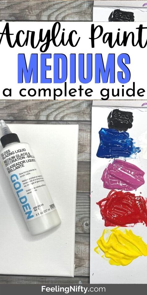 Acrylic Mediums: A Complete Guide For Best Results In Your Art Process Squeegee Painting, Acrylic Gel Medium, Learn Acrylic Painting, Acrylic Paint Mediums, Painted Things, Paint Mediums, Matte Gel, Acrylic Medium, Acrylic Painting Diy