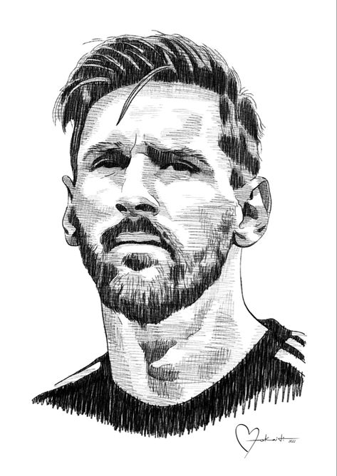 Messi Art Drawing, Messi Sketch, Scribble Portrait, Messi Drawing, Messi Art, Soccer Drawing, Pen Art Work, Naruto Sketch Drawing, No Copyright Music