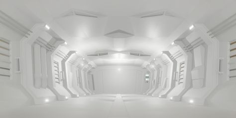 White Futuristic Room, White Futuristic Aesthetic, Futuristic Room Aesthetic, White Spaceship, Spaceship Room, White Corridor, Futuristic Lab, Sci Fi Floor, Future Background