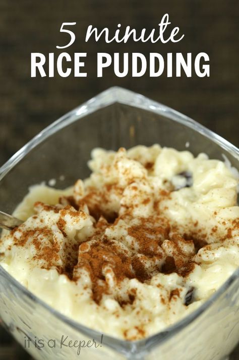 This 5 Minute Rice Pudding is one of the easiest dessert recipes - It Is a Keeper Minute Rice Pudding Recipe, Instant Rice Pudding, Minute Rice Pudding, Easiest Dessert Recipes, Best Rice Pudding Recipe, Minute Rice Recipes, Rice Pudding Recipe Easy, Fluff Recipes, Favorite Deserts