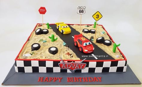 Mcqueen Theme Cake, Truck Theme Cake, Lighting Mcqueen Cake, Mcqueen Car Cake, Race Track Cake, Lightning Mcqueen Birthday Cake, Mcqueen Car, Lightning Mcqueen Cake, Pastel Rainbow Cake