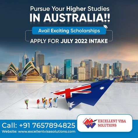 Study In Australia Social Media Post, Study Abroad Social Media Post, College Ads, Australia Study Visa, High School Study, Education Posters, Study Abroad Travel, Travel Flyer, Abroad Study