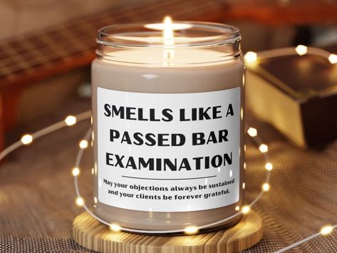 New Lawyer Candle New Attorney Gift Bar Passing Passed the Bar - Etsy Passing The Bar, Bar Exam Prep, Bar Exam Gift, Lawyer Graduation, Law School Prep, Law School Life, Attorney Gifts, Law School Inspiration, Cpa Exam