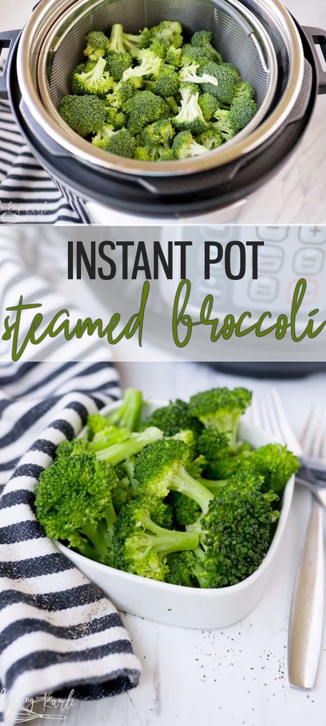 Making Broccoli in your Instant Pot is extremely easy! This post will take you through the process step by step, even beginner Instant Pot users will have no issues achieving perfectly tender steamed broccoli. |Cooking with Karli| #Instantpotbroccoli #broccoli #instantpot #recipe Instant Pot Steamed Broccoli, Steamed Broccoli Recipes, Instant Pot Veggies, Instant Pot Broccoli, Cooking Veggies, Instant Pot Steam, Steamed Vegetables, Steamed Broccoli, Healthy Side