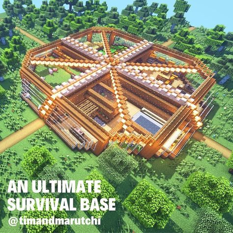 Survival Base Ideas, Minecraft Big Base, Minecraft Survival Base, Minecraft Kingdom, Minecraft Houses Survival, Minecraft Images, Minecraft Interior Design, Minecraft House Tutorials, Easy Minecraft Houses