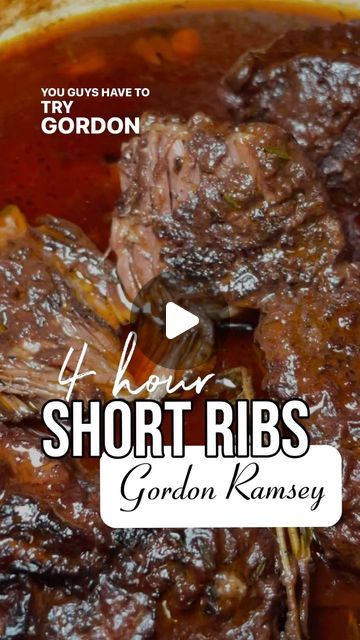 S H E N A N D O A H on Instagram: "4 Hr. Short Ribs | Gordon Ramsay’s Recipe - these SHORT RIBS remind me of an upscale version of the chuck roast my mom used to make. My favorite thing EVER was to make a simple sandwich with the meat the next day. BREAD. MAYO. MEAT. Mmmm 🥰 4-6 Beef Short Ribs 2 Tbsp EVOO 1/2 tsp each / Salt and Pepper 1/4 cup Seasoned Flour 1-2 Tbsp Tomato Paste/Purée 3/4 Bottle Red Wine 4 cups Beef Stock 1 Whole Head Garlic / halved Fresh Thyme sprigs Sautéed Lardons & Mushrooms (optional) Chopped Fresh Parsley Preheat oven to 340F Pat dry short ribs to remove any moisture. Season generously with sea salt and fresh cracked pepper. Lightly coat the short ribs in seasoned flour and set an oven safe, heavy bottomed pot on MED high heat. Add EVOO enough to just bar What To Do With Beef Short Ribs, Gordon Ramsay Short Ribs, Gordon Ramsay Beef Short Ribs, Paula Deen Short Ribs Recipe, Recipes With Short Ribs, Recipe For Beef Short Ribs, Gordon Ramsay Short Ribs Recipe, Bone In Beef Chuck Short Rib Recipes, Pioneer Woman Short Ribs Recipe