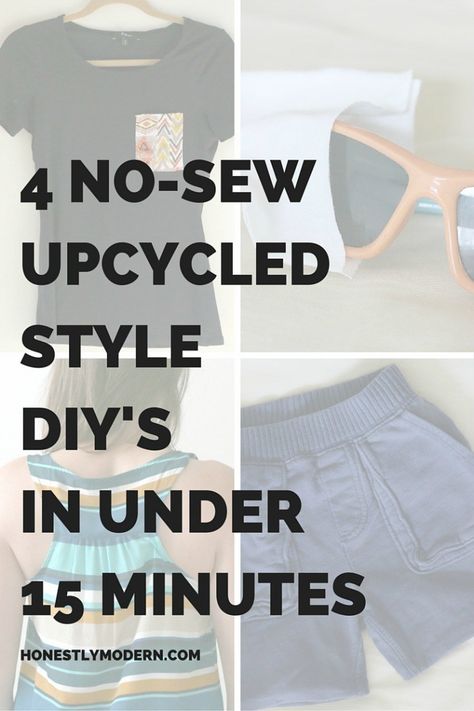 4 Easy No-Sew Upcycled Style DIYs in Under 15 MInutes No Sew Refashion, Sewing Upcycled Clothing, Diy Clothes Storage, Diy Clothes Refashion Videos, Clothes Upcycle, Diy Fashion Trends, Easy Diy Clothes, Clothing Upcycle, Style Hacks