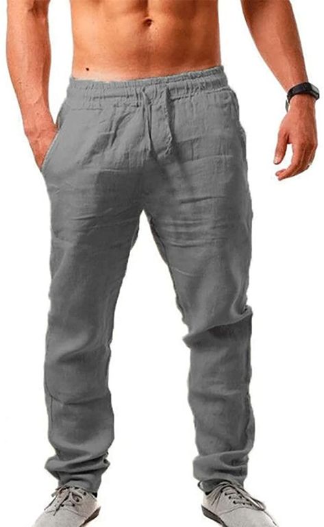 Loungewear Ideas, Mens Linen Outfits, Male Angels, Male Pants, Linen Outfits, Mens Linen Pants, Classy Outfits Men, Linen Bottoms, Fashion Male