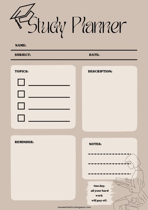 Journaling Essentials, Study Plan Template, Study Planning, Study Templates, Study Planner Printable, Planner Essential, Study Schedule, Planner Ipad, Planner Tips