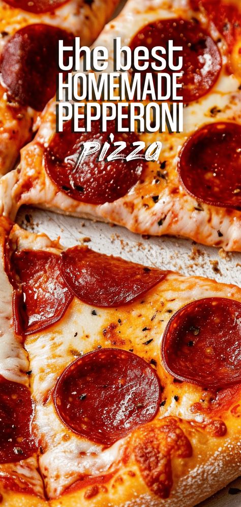 Homemade Pepperoni Pizza [145 Minutes] – Chasety Pepperoni Pizza Recipes Homemade, Homage Pizza, Peperoni Pizza Recipes, Homemade Pizza Ideas, Homemade Pepperoni, Pizza From Scratch, Homemade Pizza Recipe, Pepperoni Recipes, Homemade Pepperoni Pizza