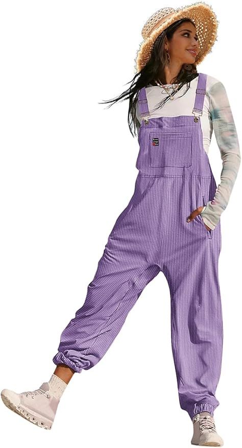 Amazon.com: YESNO Women's Casual Corduroy Overalls Sleeveless Adjustable Straps Loose Harem Bib Jumpsuits for Women with Pockets 2XL PCL Purple : Clothing, Shoes & Jewelry Purple Clothing, Corduroy Overalls, Women's Casual, Jumpsuits For Women, Shoes Jewelry, Casual Women, Adjustable Straps, Overalls, Shoe Jewelry