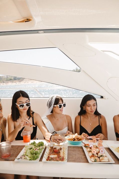 Yacht Bachelorette Party, Bachelorette Party Yacht, Yacht Bachelorette, Boat Bachelorette Party, Boat Bachelorette, Party Yacht, Viking Yachts, Sushi Fish, Princess Yachts