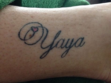 Two of my oldest friends and i got this tattoo last November, 2014. We are working on one more friend to get it. The four yaya's Yaya Tattoo Ideas, Remembrance Tattoos, Tat Ideas, Name Tattoos, The Four, I Got This, Jesus Fish Tattoo, Tatting, Get It