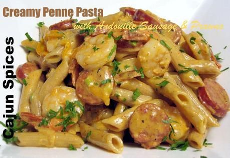 Pasta With Andouille Sausage, Meal For Company, Creamy Penne Pasta, Pasta Making Machine, Dinner Tomorrow, Creamy Cajun Pasta, Cajun Spices, Gourmet Sausage, Sausage Shrimp