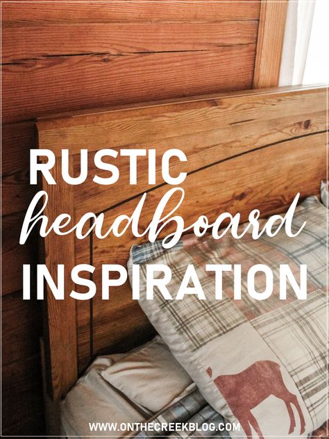 Rustic headboard inspiration!  I'm looking to upgrade my old headboard into an awesome rustic wood headboard!  #rustic #headboard #rusticheadboard #woodheadboard #headboardinspo #headboardinspiration #rusticwood #rusticwoodheadboard #pallets #palletheadboard #chippy #chippywhiteheadboard #chippyheadboard #chippywhite #stainedwoodheadboard Diy Rustic Headboard Ideas, Pine Headboard Diy, Diy Wooden Headboard Ideas, Diy Wood Headboard Ideas, Diy Wooden Headboard, Rustic Headboard Diy, Rustic Wooden Headboard, Plank Headboard, Pallet Wood Headboard