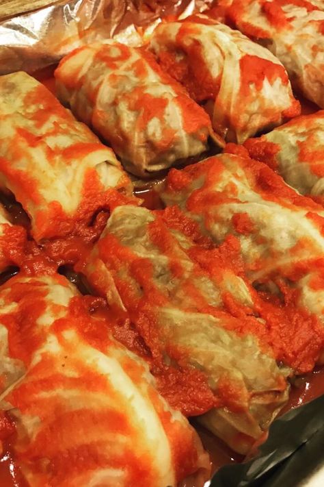 Cabbage Rolls II | "These are the best cabbage rolls I have ever made! I followed some of the other reviews and tripled the sauce. I also added 2 cloves of garlic to the meat mixture. Absolutely delicious!" #allrecipes #slowcooker #slowcookermeals #slowcookerrecipes #slowcookerideas #slowcookersupper #slowcookerdinner #crockpot #crockpotdinner #crockpotmeals #crockpotsupper #crockpotdinnerideas #crockpotsupperideas #crockpotrecipes #crockpotideas Stuffed Cabbage Rolls, Spaghetti Salad, Cabbage Roll, Cabbage Rolls Recipe, Stuffed Cabbage, Cooked Cabbage, Cooking White Rice, Fire Roasted Tomatoes, Cabbage Rolls