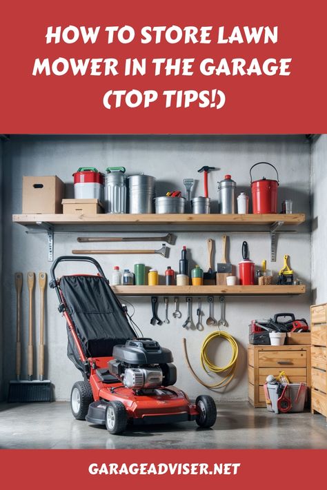 Discover top tips on how to store your lawn mower in the garage efficiently! Keeping your equipment organized not only saves space but also extends its lifespan. Learn the best practices for storing your lawn mower properly to ensure it stays in good condition for longer. Check out our helpful guide now! Organizing Tools, Self Propelled Mower, Lawn Mower Storage, Robotic Mowers, Riding Mowers, Lawn Equipment, Garage Shelving, How To Store, Vertical Storage