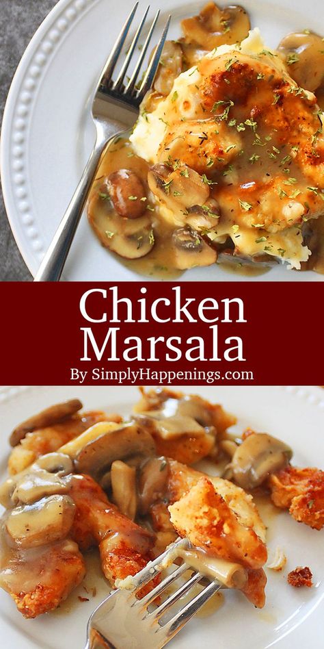 Potato Snacks Easy, Stuffed Chicken Marsala, Sherry Sauce, Mushroom Wine Sauce, Chicken Marsala Recipe, Marsala Sauce, Marsala Recipe, Marsala Chicken Recipes, Pan Seared Chicken