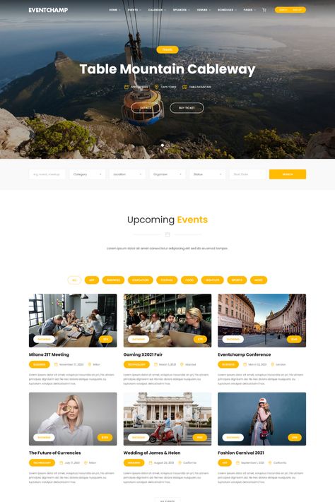Eventchamp is a comprehensive and feature-rich WordPress theme designed specifically for event organizers, venues, and conference planners. With its modern and professional design, it's perfect for showcasing upcoming events, conferences and managing ticket sales. Eventchamp is fully responsive and optimized for fast loading, providing an excellent user experience. It also comes with a wide range of customization options, widgets, and features that make it easy to create a professional website. Events Theme, Ui Website, List Website, Website Banner Design, E Ticket, Sports Website, Event Website, Ui Design Website, Event Planning Business